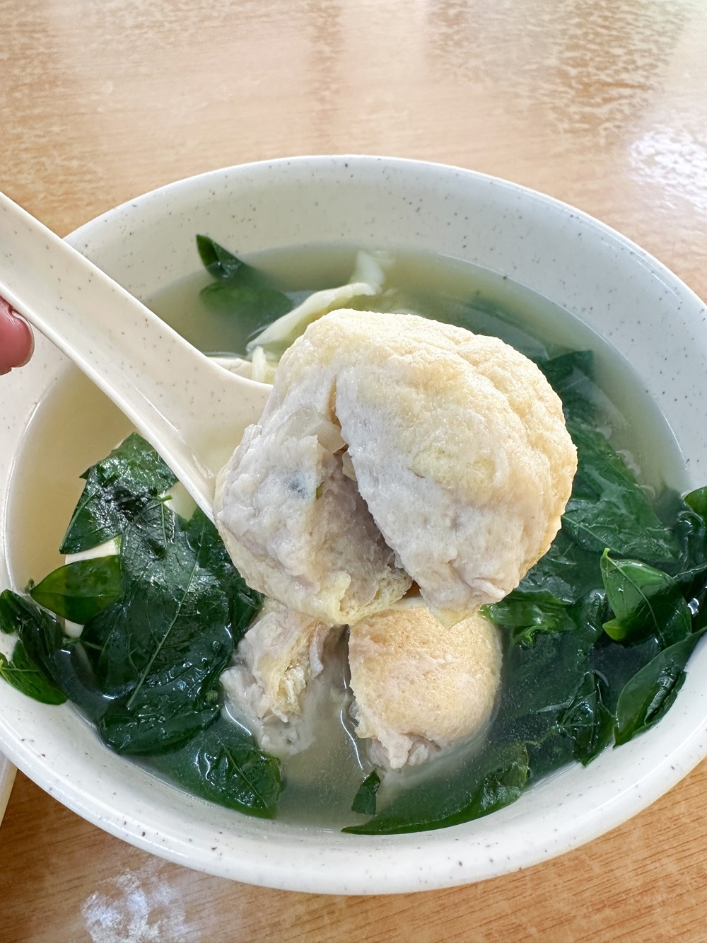 Puffy Bentong beancurd puffs stuffed to the brim with their fish and pork paste are studded with pickled vegetables. — Picture by Lee Khang Yi