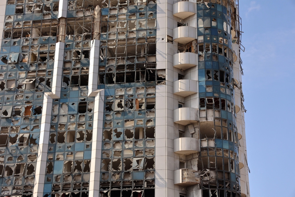 This picture taken on September 22, 2024 shows a view of the heavily-damaged Dhafir Tower in Gaza City, amid the ongoing war in the Palestinian territory between Israel and Hamas. — AFP pic