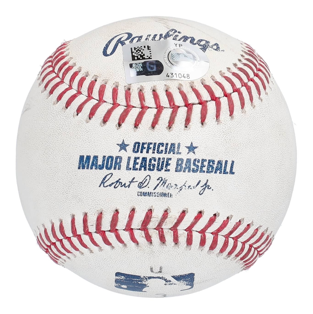 Shohei Ohtani's home run ball, as displayed on Goldin's website.