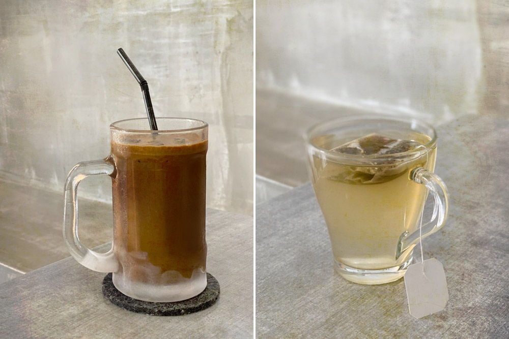 Iced 'cham' and hot English tea. — Picture by CK Lim