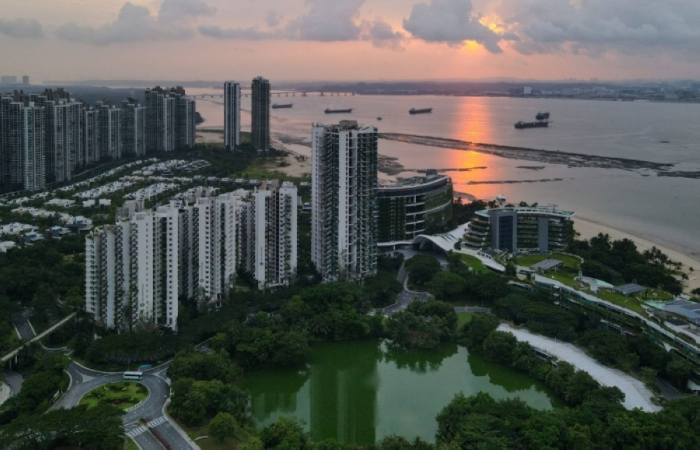 Blocks of apartments in Forest City, Johor Baru. — AFP pic