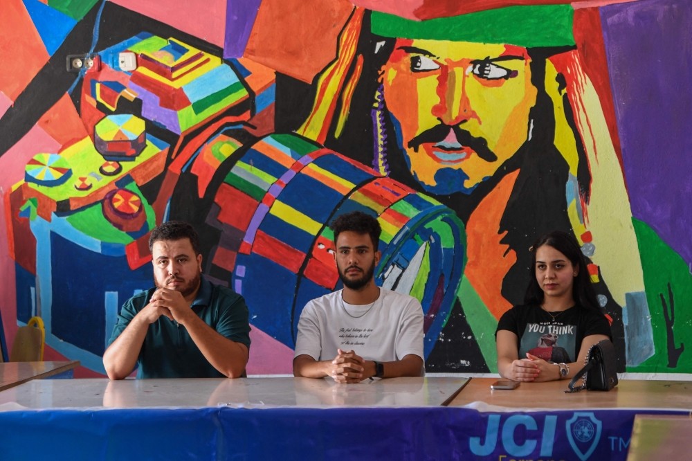 Young people attend a workshop organised by the local JCI association providing free leadership and entrepreneurship training for the youth, in north-western Tunisia’s Fernana town September 25, 2024. — AFP pic