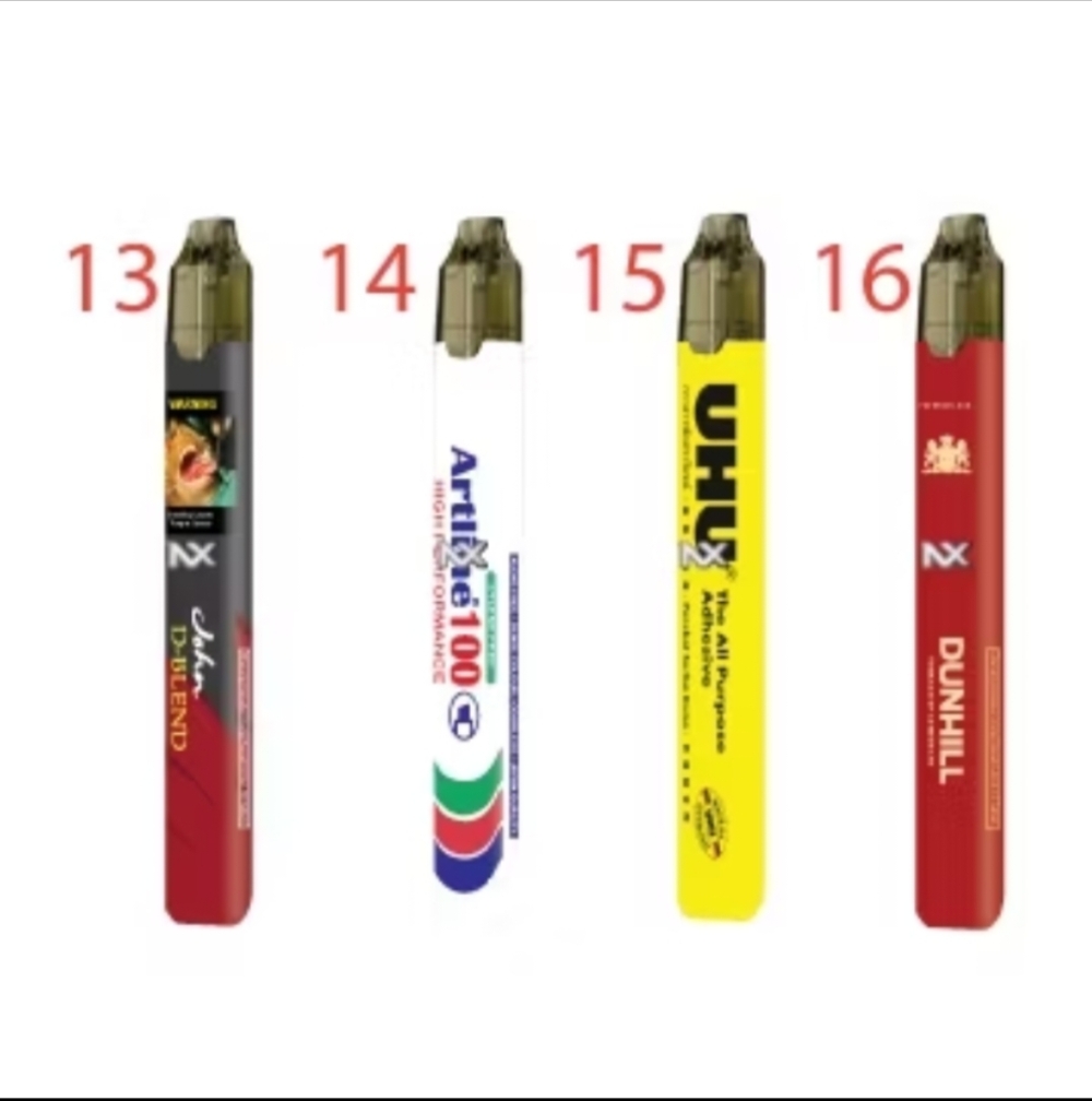 Various camouflaged vapes mimicking Artline 100 marker pens and UHU glue stick for sale on Shopee. — Picture from Shopee