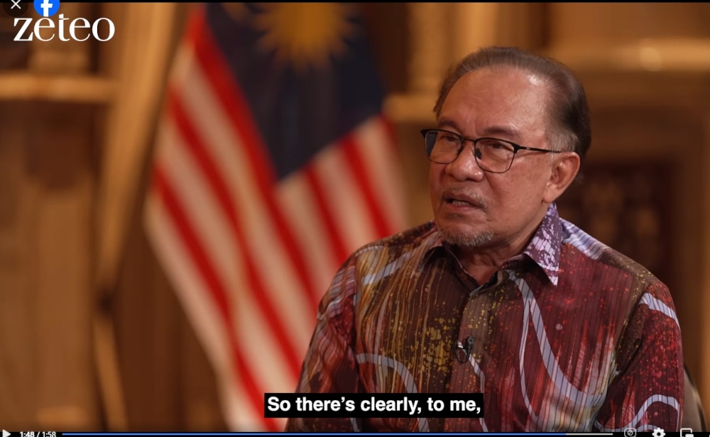 In a recent interview with renowned British-American journalist Mehdi Hasan, Prime Minister Datuk Seri Anwar Ibrahim said Malaysia’s success in fostering tolerance and unity within its diverse society demonstrates how a Muslim-majority country can effectively govern and strengthen its economy. — Screengrab from Facebook/Mehdi Hasan