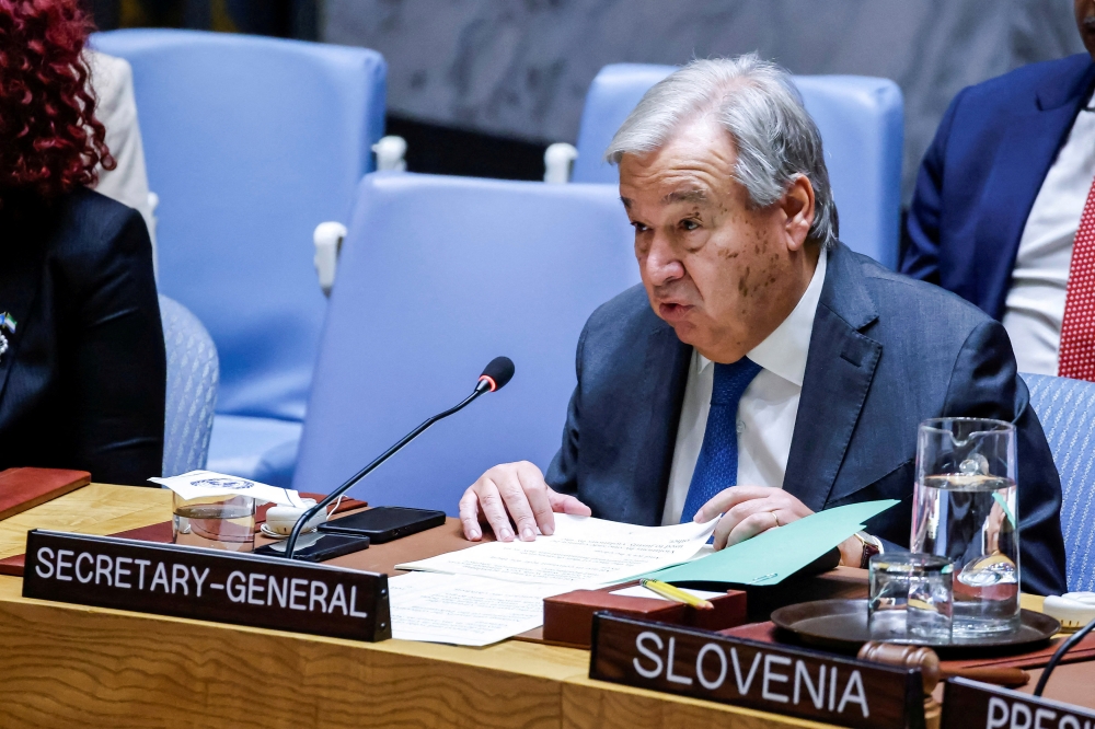 United Nations Secretary-General Antonio Guterres speaks during a Security Council meeting during the 79th United Nations General Assembly at U.N. headquarters in New York, U.S., September 27, 2024. — Reuters