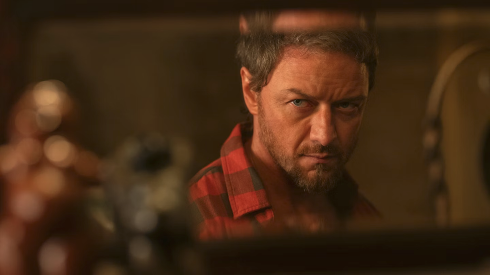 A publicity image shows James McAvoy in a scene from ‘Speak No Evil’.