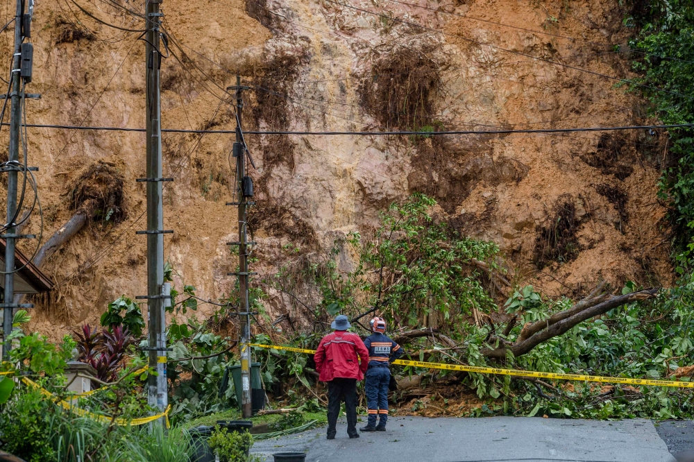 A general view of the site of the landslide at Taman Melawati October 15, 2024. — Picture by Firdaus Latif