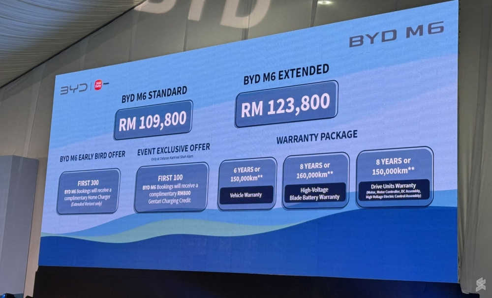 BYD M6 launched in Malaysia with RM109,800 starting price. — Picture by SoyaCincau