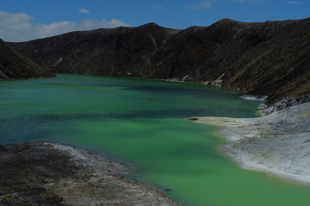 This aerial view shows the Green Lake, in Tuquerres, department of Narino, Colombia on August 29, 2024. — AFP pic