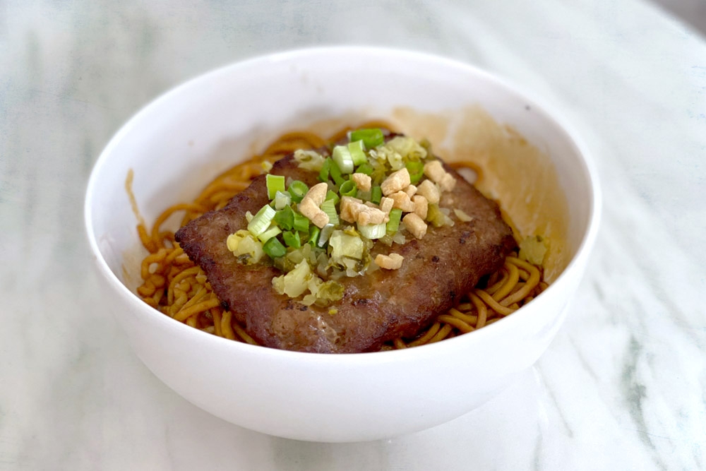 Pork Patty with Dry Homemade Noodles. – Picture by CK Lim