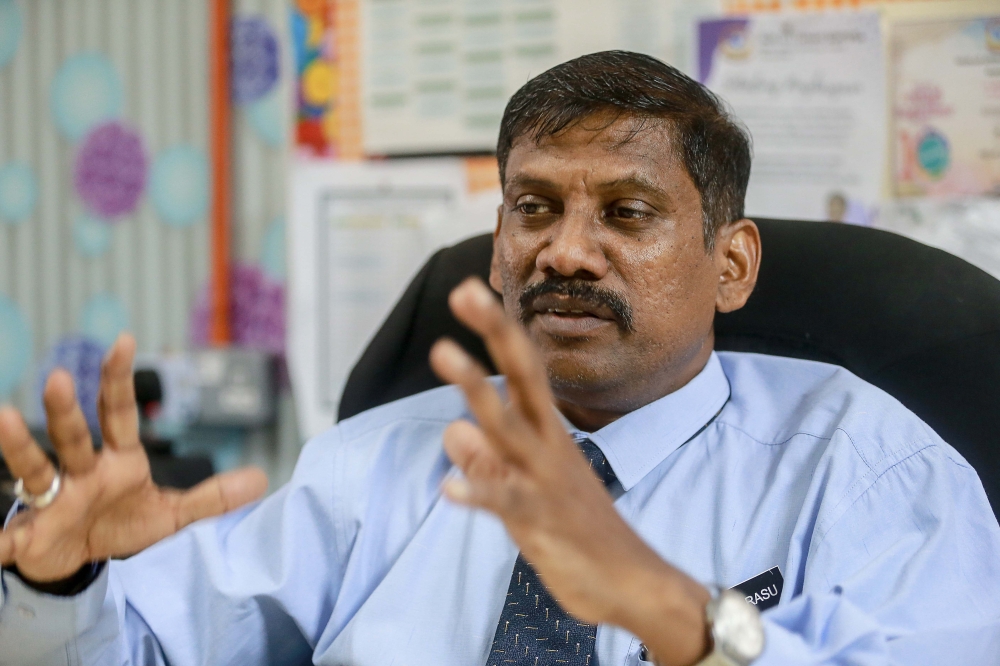 SJKT Taman Sentosa headmaster Thamilarasu Subramaniam, 55, attributed the surge in student numbers to the school’s new facilities and upgraded infrastructures. — Picture by Sayuti Zainudin