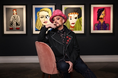 Boy George unveils ‘Fame’: Bold new art series celebrates icons David Bowie, Madonna, Prince