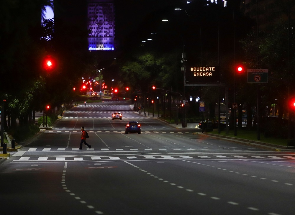 A man walks on the street in Buenos Aires April 10, 2020. — Reuters pic  