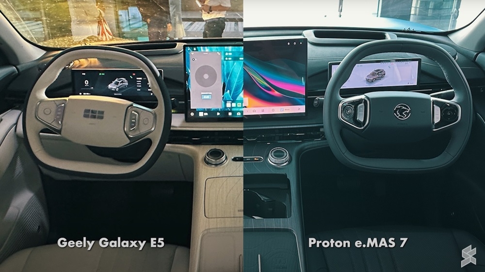 The interior of Proton e.MAS 7 is identical to its twin in China, the Geely Galaxy E5. — SoyaCincau pic