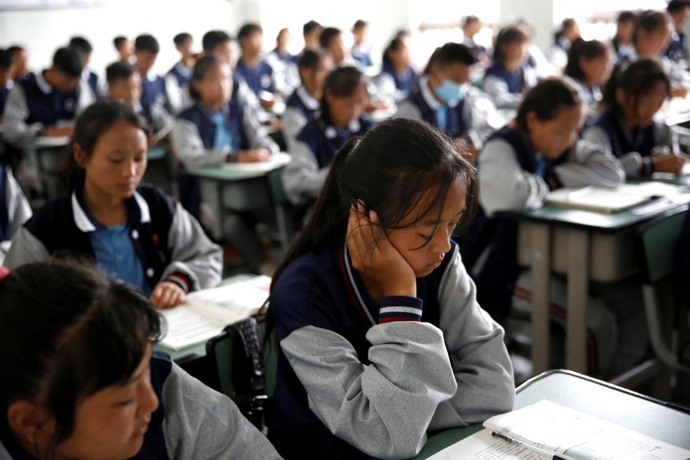 Before the crackdown, China’s for-profit tutoring industry was valued at some US$100 billion (RM436 billion) and its three biggest players employed over 170,000 people. — Reuters pic