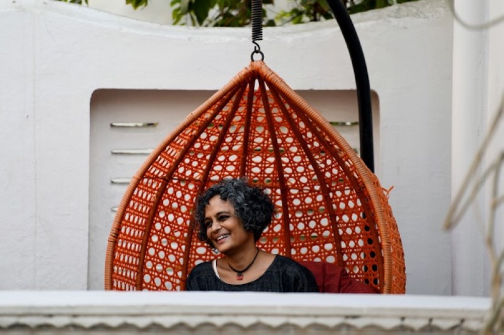 Indian author Arundhati Roy is seen during an interview with AFP in New Delhi December 8, 2017. — AFP pic