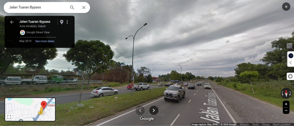 Jalan Tuaran Bypass — Screen capture from Google Maps