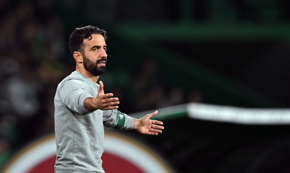 Ruben Amorim revealed yesterday that he was told by Manchester United ‘it was now or never’ as he looked ahead to taking over the Old Trafford hotseat midway through the season. — AFP pic