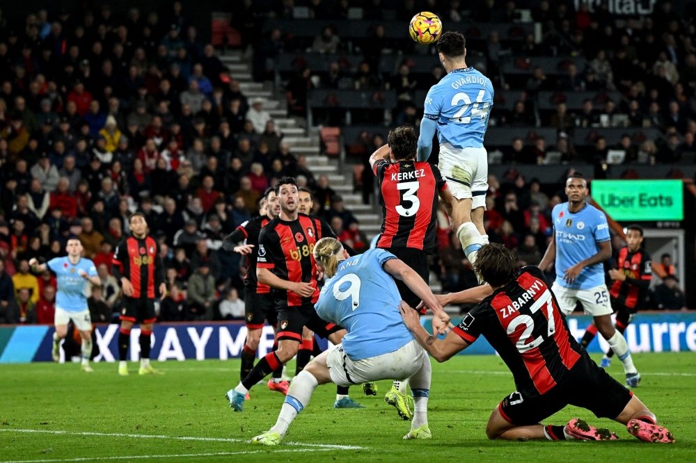 Manchester City suffered their first Premier League loss since December as Bournemouth stunned the champions 2-1. — AFP pic