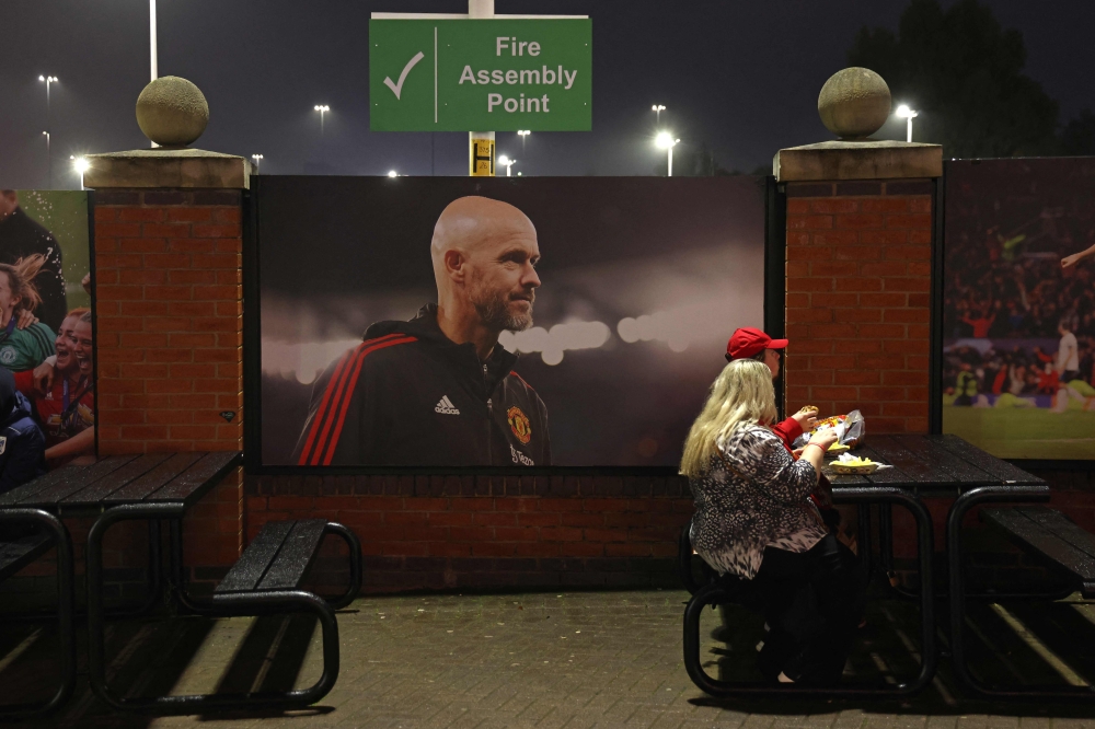 Manchester United captain Bruno Fernandes said he called Erik ten Hag to apologise on behalf of the players after the Dutchman was sacked as manager this week. — AFP pic