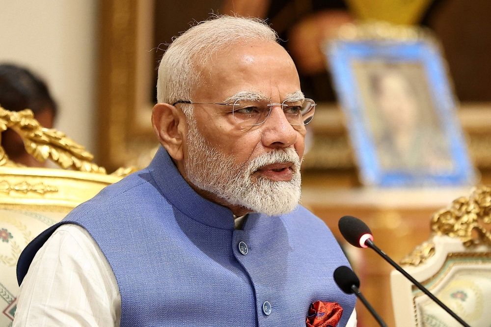 A file photograph shows India's Prime Minister Narendra Modi at Istana Nurul Iman in Bandar Seri Begawan on September 4, 2024. — AFP pic