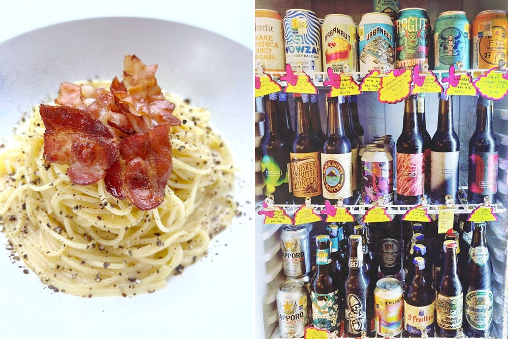 Simply by DaYork’s carbonara (left). A variety of craft beers (right). — Pictures courtesy of Simply by DaYork