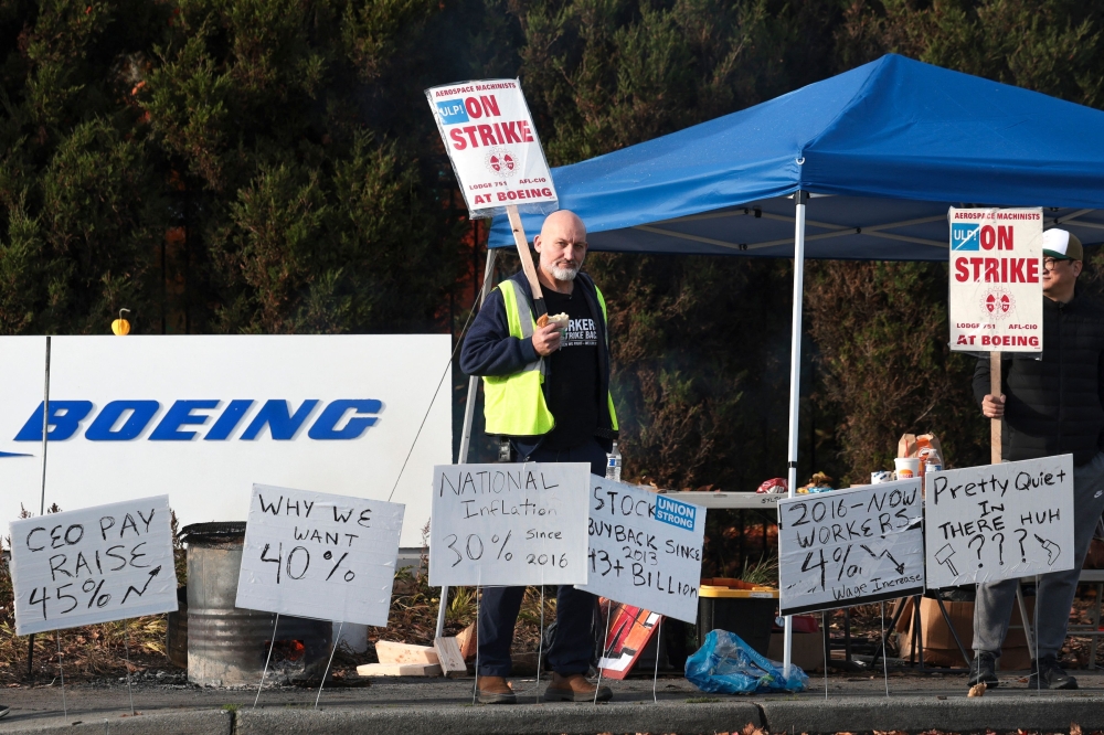 Striking workers at Boeing approved the company’s latest contract proposal Monday, ending a more than seven-week stoppage that underscored discontent within the workforce of the beleaguered aviation giant. — AFP pic