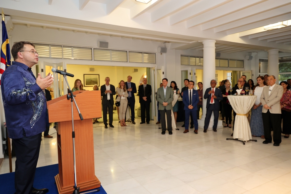 Ambassador to Malaysia Edgard D. Kagan (far left) speaks during an event in Kuala Lumpur on January 24, 2024. — Picture from Facebook/US Embassy Kuala Lumpur