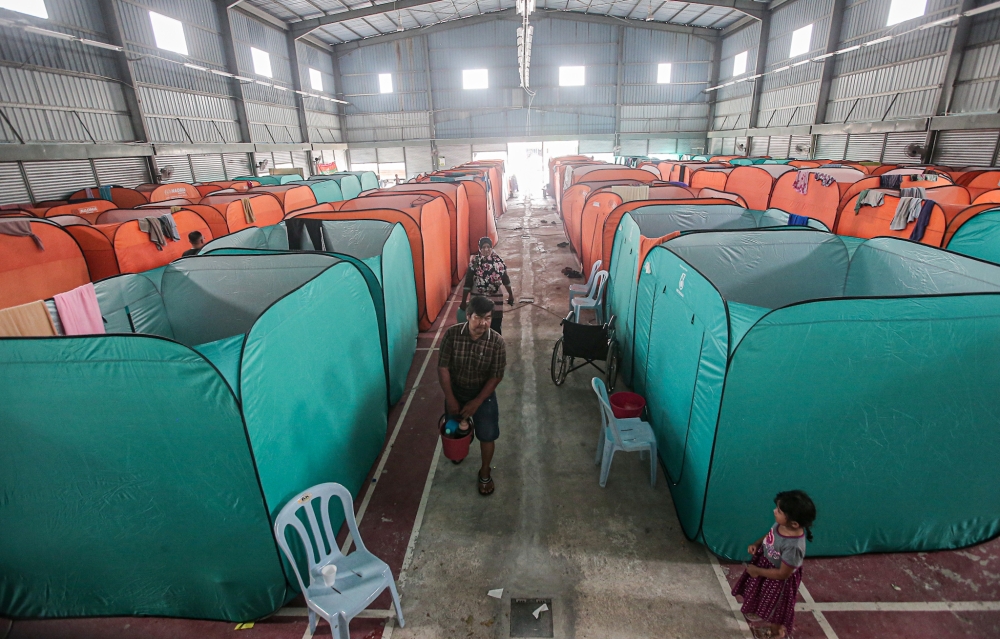 Flood victims at Hilir Perak being placed at Dewan Serbaguna Padang Tembak on October 23, 2023. — File picture by Farhan Najib