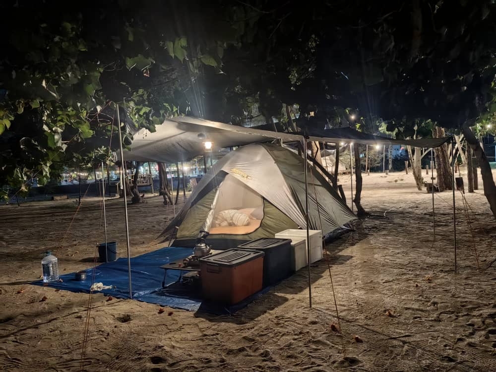 An example of a typical family tent that is pitched on a plot that can cost more than RM300 per night along the popular coastal areas in Johor November 5, 2024. — Picture courtesy of Nurzaila Ahmad Suffian