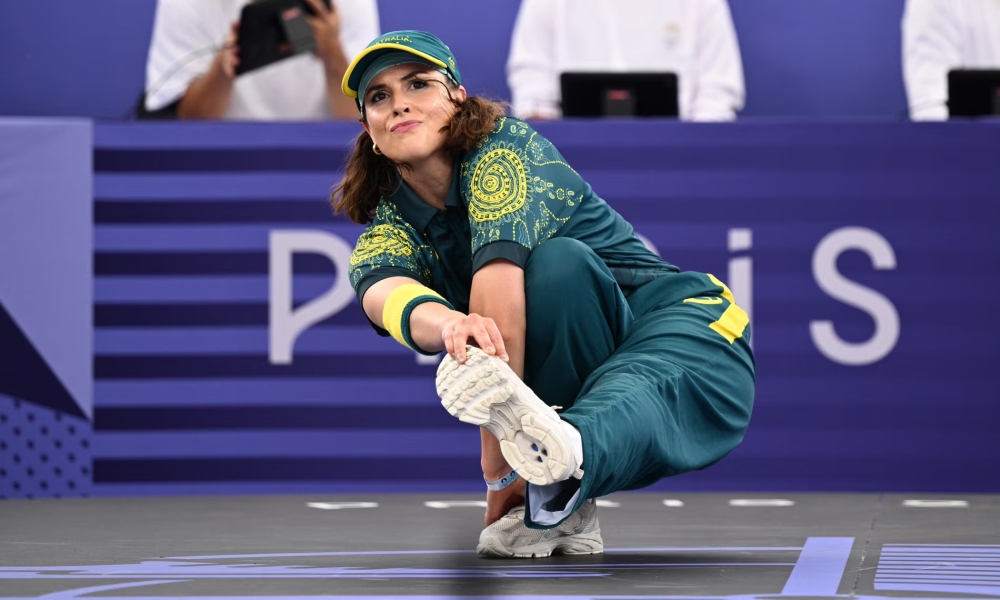 Australia breaker Rachael Gunn, aka ‘Raygun’, competes at the Paris Olympics 2024.  — AFP pic