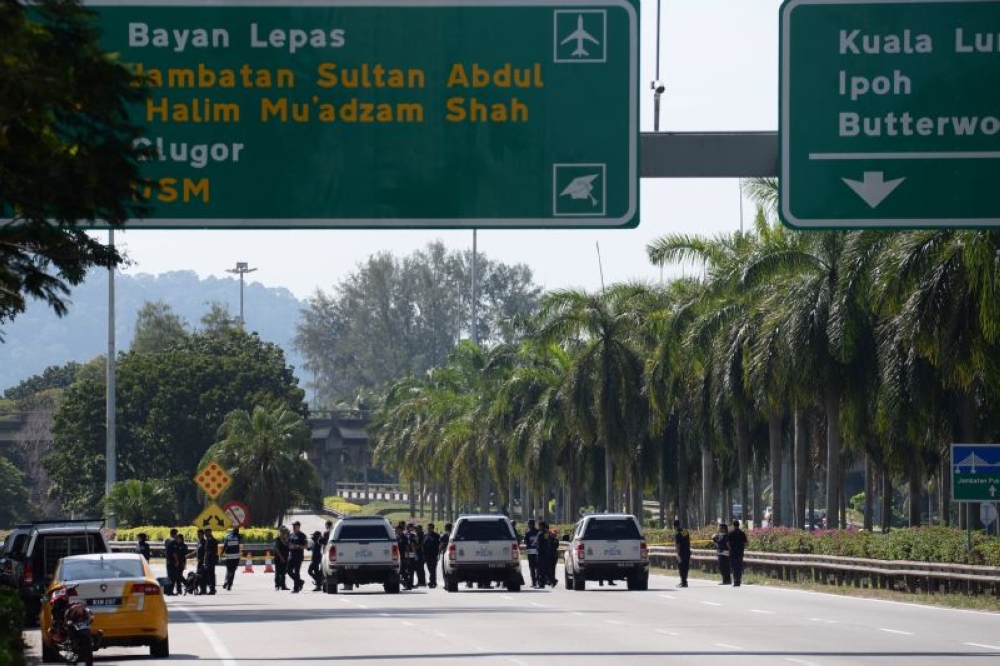 A file photograph shows police vehicles on the Tun Dr Lim Chong Eu Expressway near Bayan Lepas, Penang, on December 7, 2016. — Picture by KE Ooi