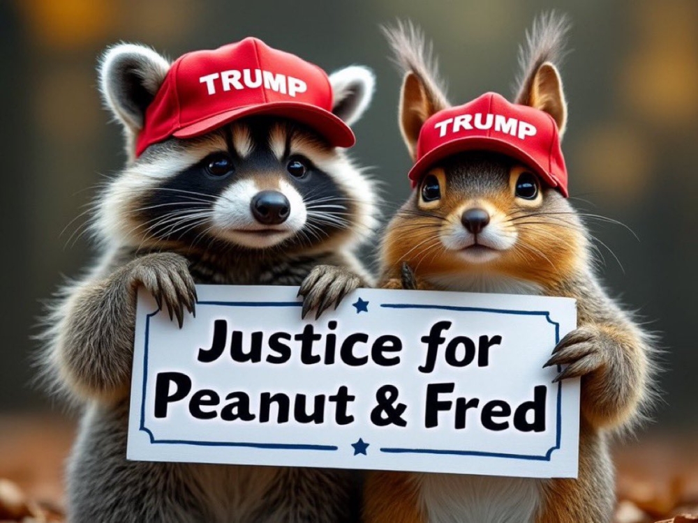 AI generated images were the order of the day, roping in Peanut and Fred for the MAGA campaign. — Picture from X/robbystarbuck