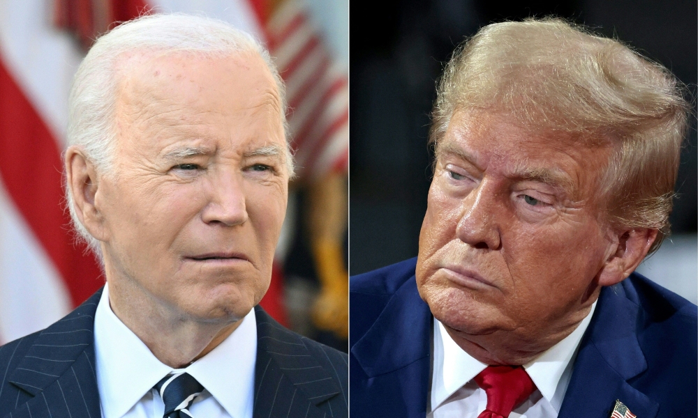 This combination photo shows US President Joe Biden (left) and US President-elect Donald Trump. — AFP pic