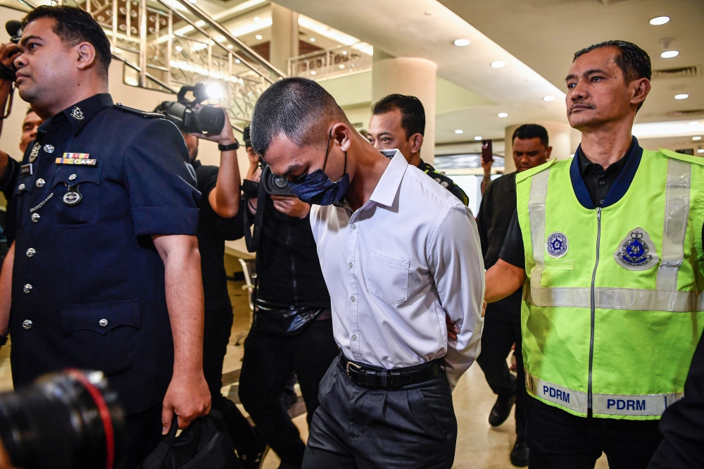 Military Training Academy cadet Amirul Iskandar Norhanizan, 22, from UPNM pleaded not guilty in the Sessions Court to a charge of causing hurt to his junior using a hot steam iron last month. November 8, 2024. — Bernama pic