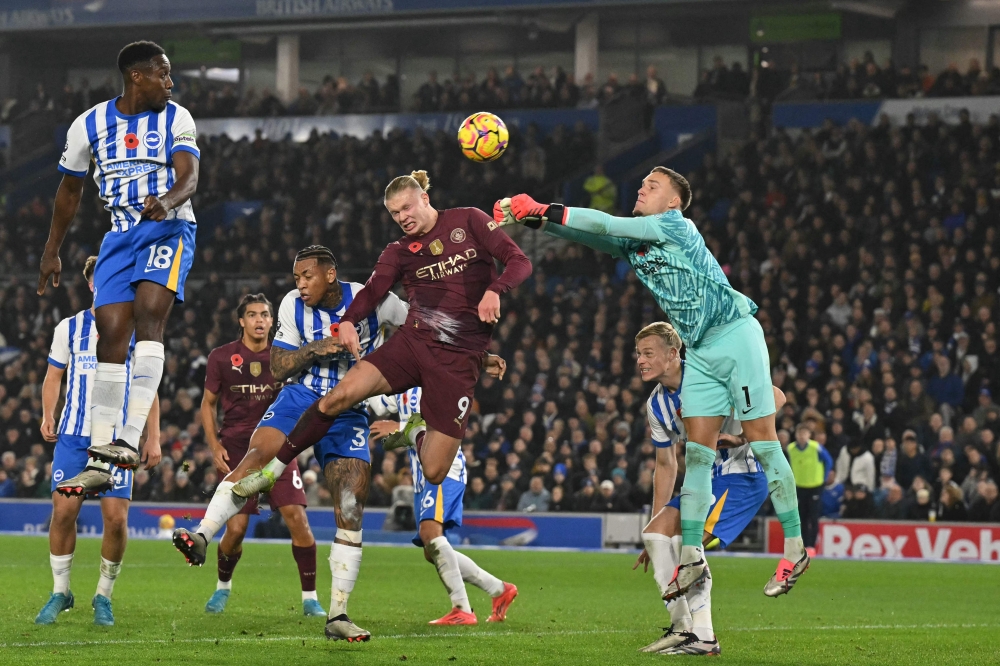 Pep Guardiola suffered four consecutive defeats for the first time in his managerial career as Manchester City’s dismal spell hit a new low with a late collapse in their 2-1 loss at Brighton on Saturday. — AFP pic