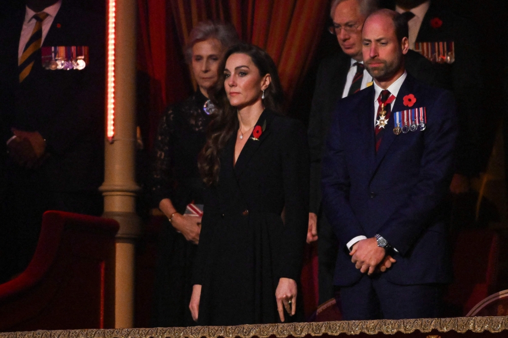 Britain's Catherine, Princess of Wales (left) and Britain's Prince William, Prince of Wales attend ‘The Royal British Legion Festival of Remembrance’ ceremony at Royal Albert Hall, in London, on November 9, 2024 as part of the Remembrance Day commemorating the end of World War I. — AFP pool pic