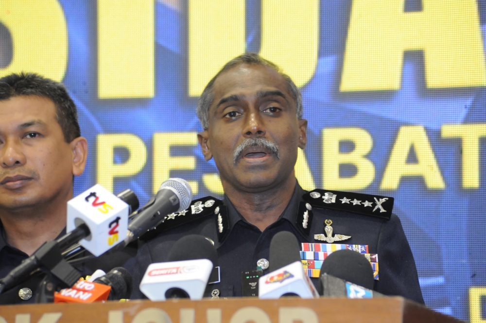 Johor police chief Datuk M. Kumar said the syndicate is believed to be the largest in the state following the seizure of various drugs worth more than RM28.31 million. — Picture by Ben Tan