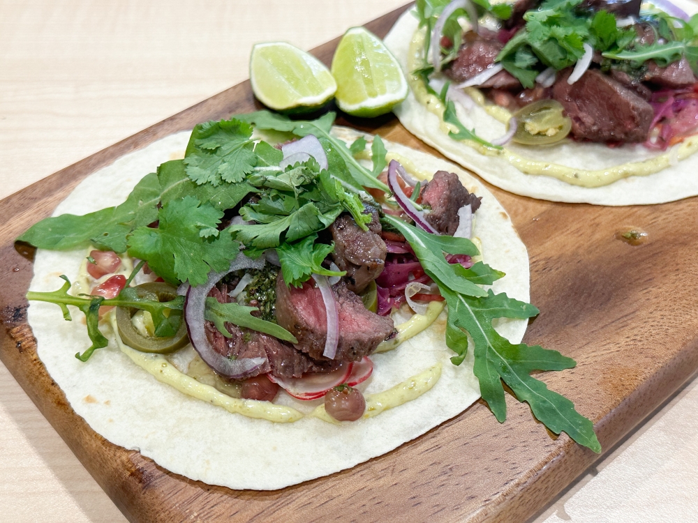 Entrana Craft Tacos has toasted wheat tortilla topped with juicy skirt steak and a zingy jalapeno aioli. — Picture by Lee Khang Yi 