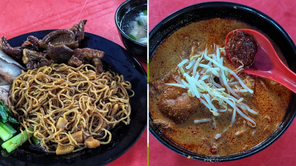 The 'wantan mee' is decent once you add braised chicken feet and mushrooms. /  The curry mee is another good option to have here. — Pictures by Ethan Lau