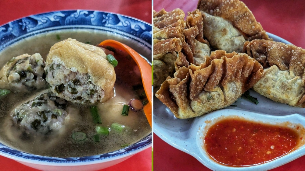 Guangxi ‘tofu pok’ is one highlight from the snacks section on the menu. / The fried 'wantan' are perfect vessels for dunking in curry but are also pretty good on their own. — Pictures by Ethan Lau