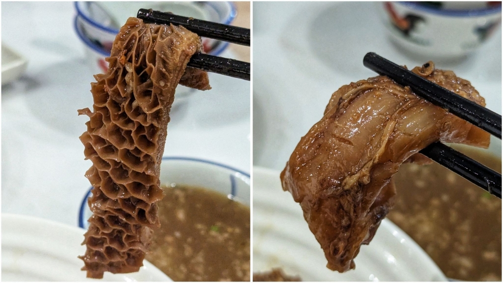 Look at the size of both the honeycomb tripe and beef tendon. — Picture by Ethan Lau