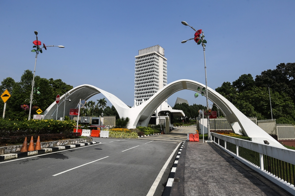 A general view of Parliament building in Kuala Lumpur March 19, 2021. Stalking, whether in person or online, was criminalised in May 2023. — Picture by Yusof Mat Isa