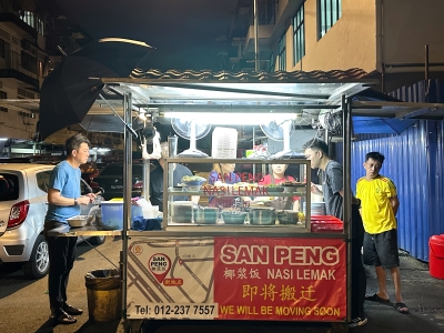 40-years plus San Peng Nasi Lemak will move to a brick-and-mortar shop on Jalan Loke Yew in mid-December