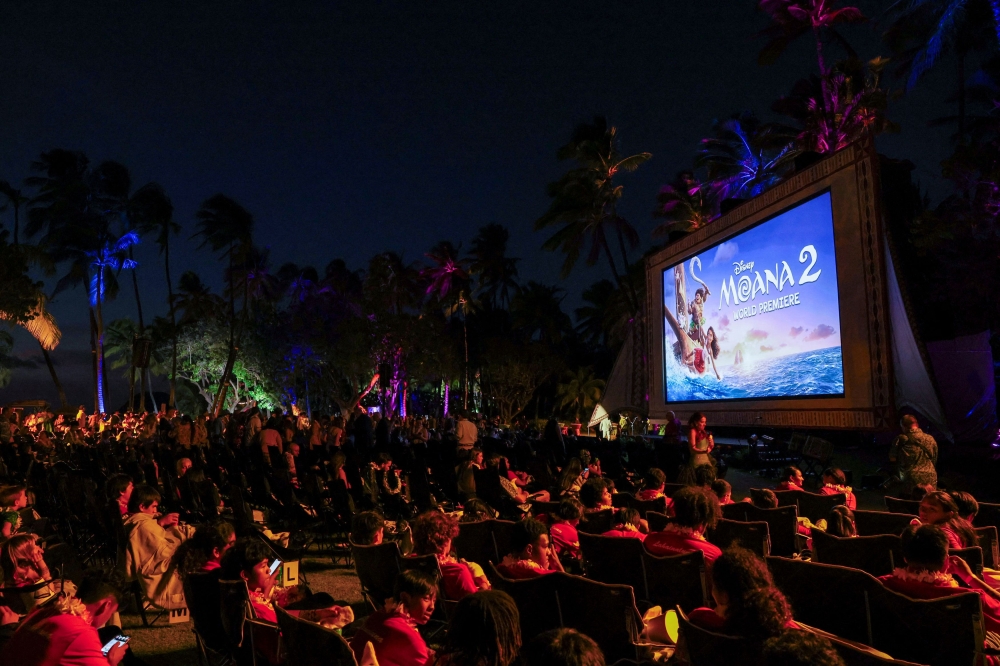 Crowds gather to watch the premiere of Disney Animation's film Moana 2 in Kapolei, Hawaii November 21, 2024. — Reuters pic  