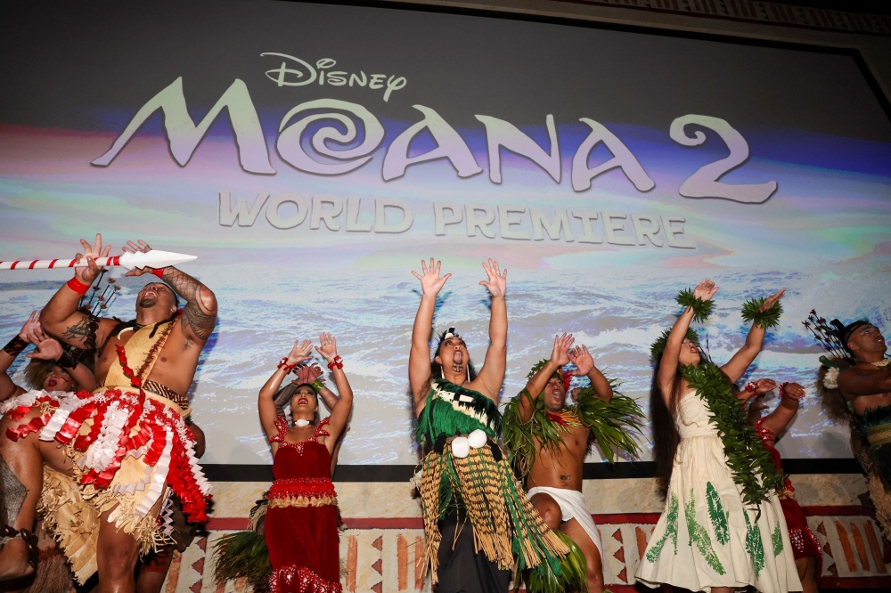 Polynesian dancers perform before the premiere of Disney Animation's film Moana 2 in Kapolei, Hawaii November 21, 2024. — Reuters pic