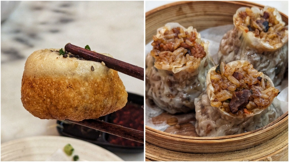 Shanghainese specialities: ‘sheng jian bao’ (left) and Shanghai-style ‘shao mai’ (right) with glutinous rice and pork as a filling. — Picture by Ethan Lau