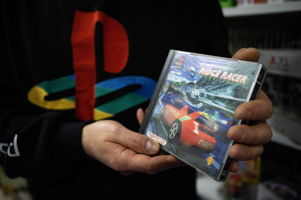 This photograph taken on November 20, 2024, shows the Ridge Racer's PlayStation I game, in Vraiville. — AFP pic