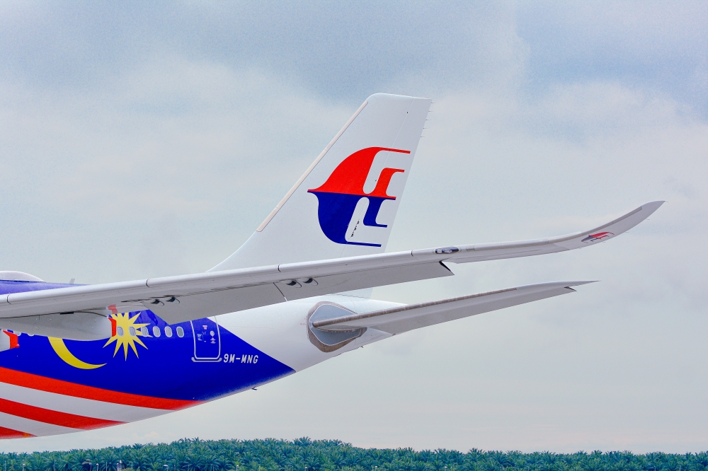 The tail fin livery of Malaysia Airlines’ new Airbus A330neo. — Picture courtesy of Malaysia Aviation Group Berhad