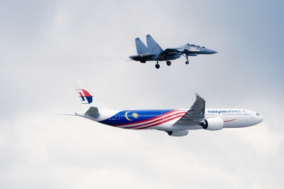 Flypast, fighter jet and a salute: Malaysia Airlines' new Airbus A330neo touches down at KLIA